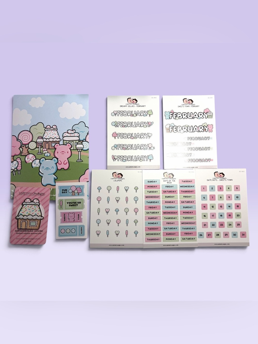 Hubman & Chubgirl Sweets Town Stationery Planner Sticker Bundle Incomplete